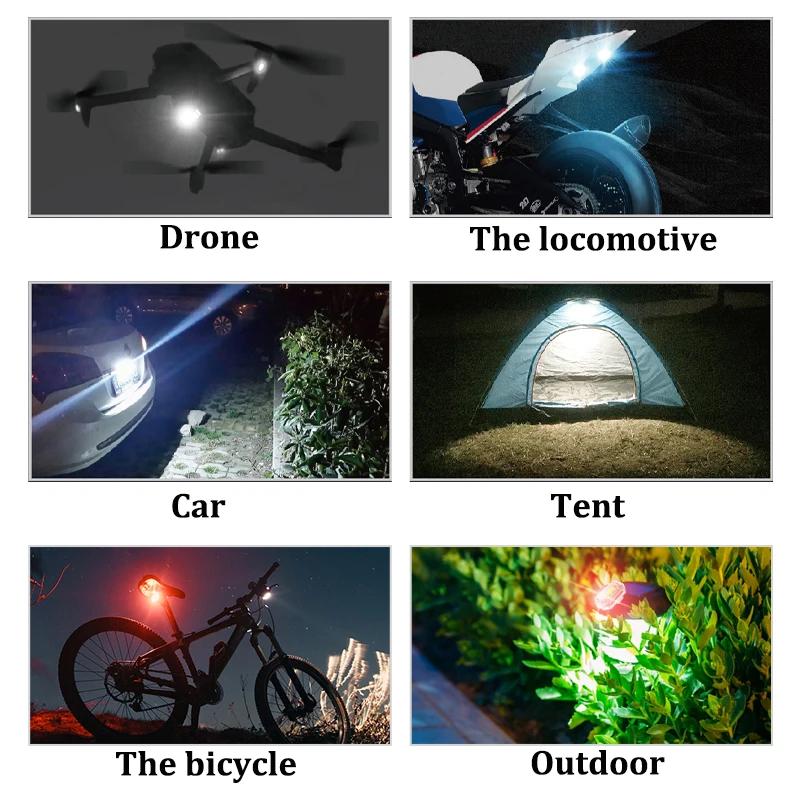 Lumière stroboscopique LED sans fil pour Drone, 4 pièces, pour moto, voiture, vélo, télécommande, vo