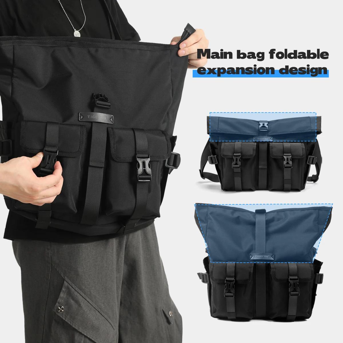 Tigernu mode sacs à bandoulière pour hommes sacs à bandoulière mâle sacs extensibles 13.3 pouces poc