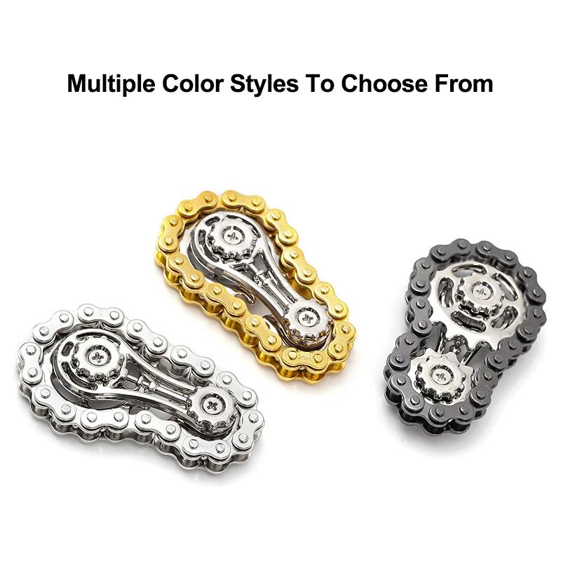 Pignons volant d'inertie gyroscope Fidget Spinner anti-stress anxiété chaînes de vélo en métal EDC S