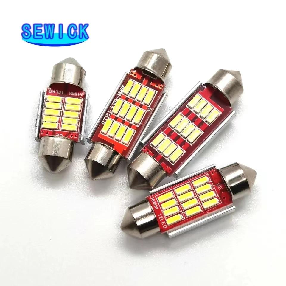 100 pièces feston C5W CANBUS sans erreur Auto lumière 12 SMD 4014 LED 31mm 36mm 39mm 41mm voiture in
