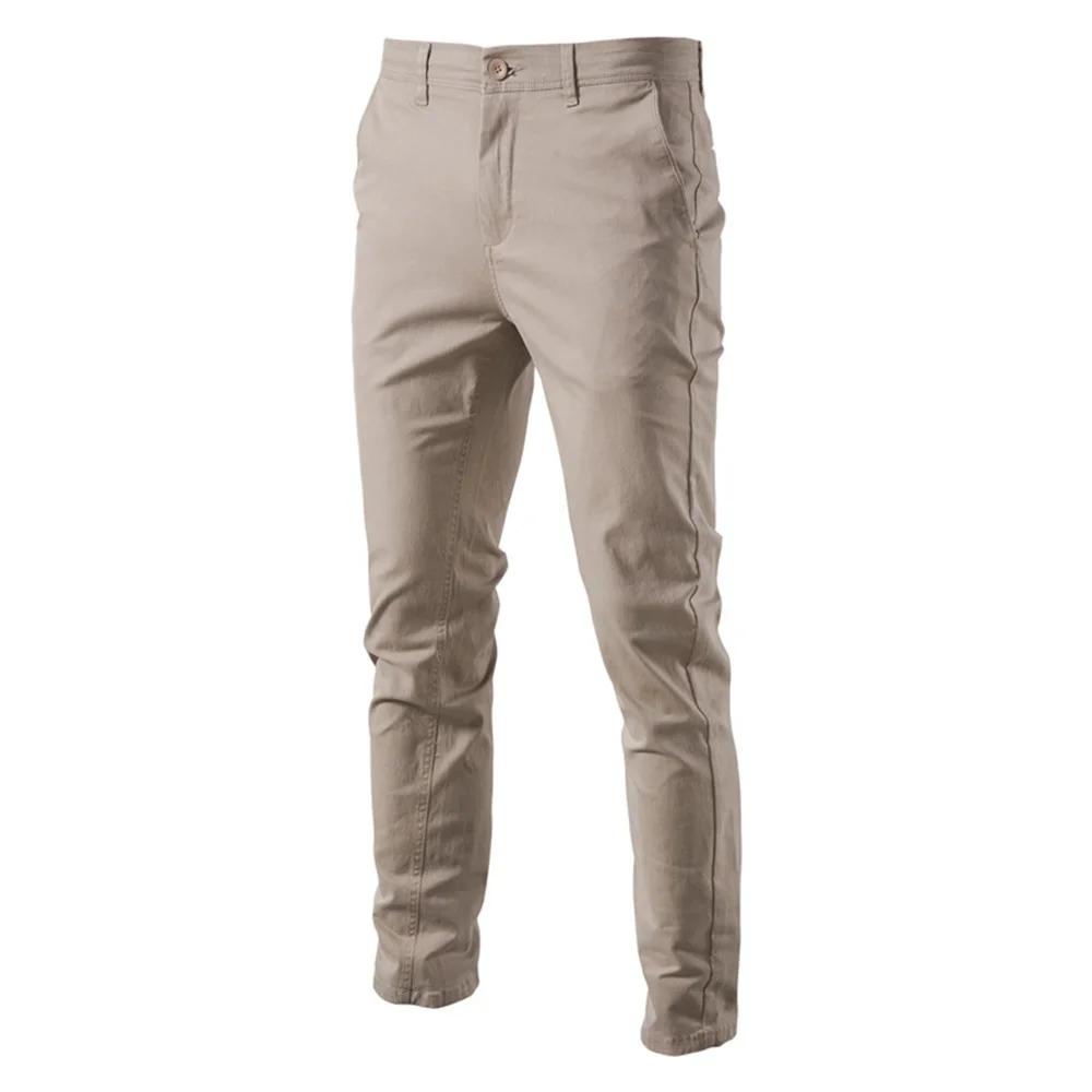 AIOPESON coton décontracté Hommes Pantalons Couleur unie Coupe ajustée Pantalons pour hommes Nouveau