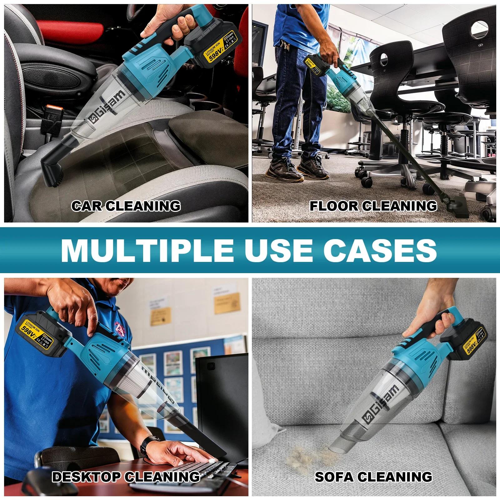 Aspirateur sans fil portatif Gisam, aspirateur sans fil pour la maison et la voiture, outil électriq