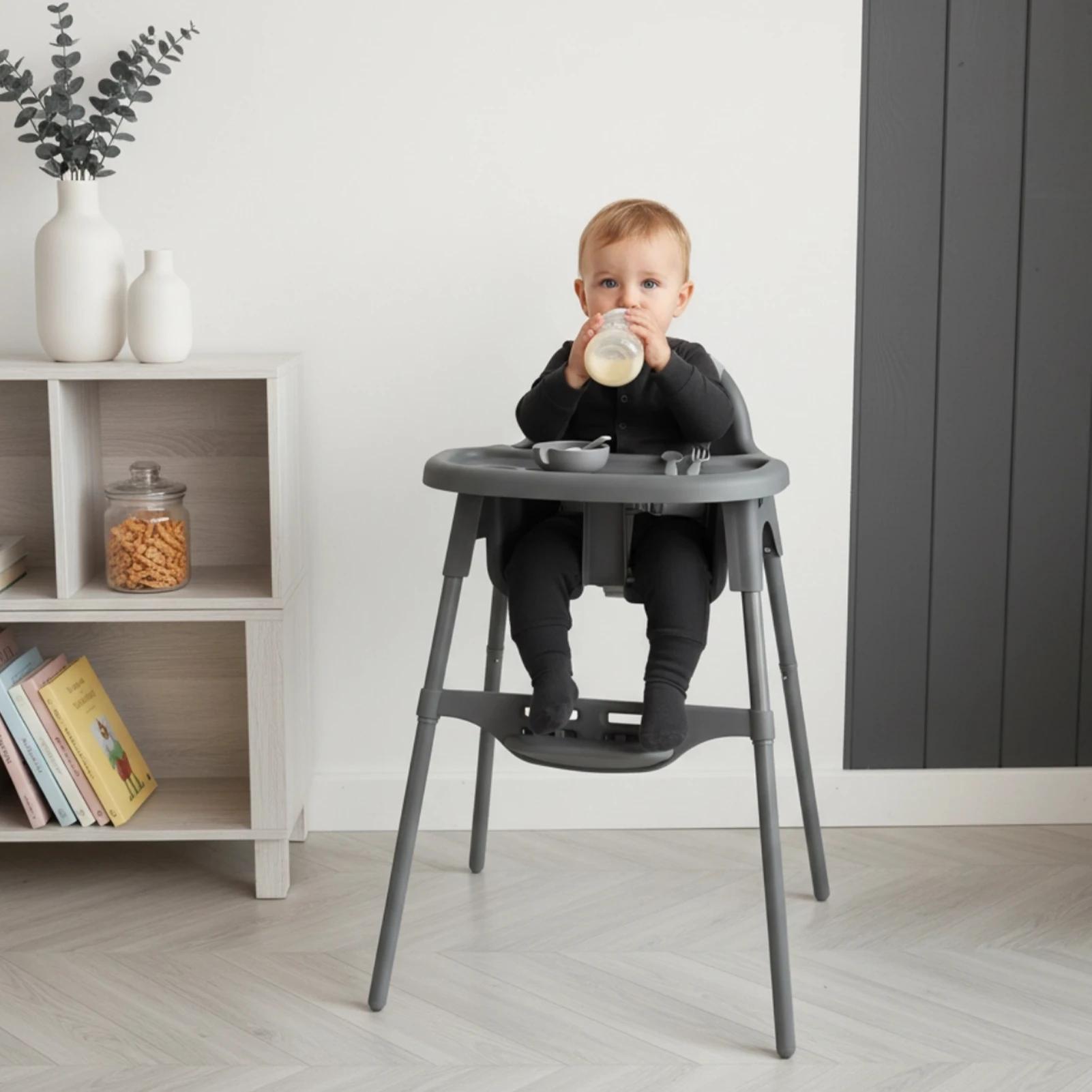 Chaise haute pour bébé Yalion (6-36 mois) avec plateau, hauteur réglable, design facile à nettoyer p
