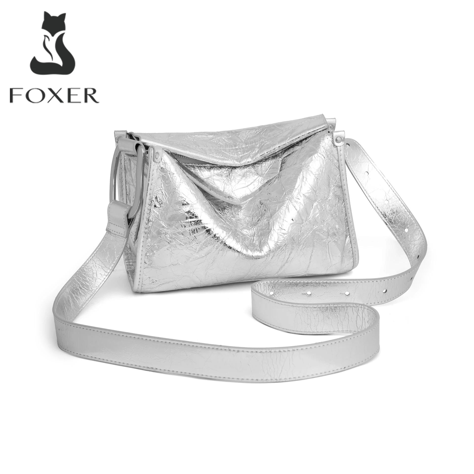 FOXER 2026 Nouvelle Collection Été Sac à Bandoulière Femme en Cuir Véritable Tendance Sac Croisé de