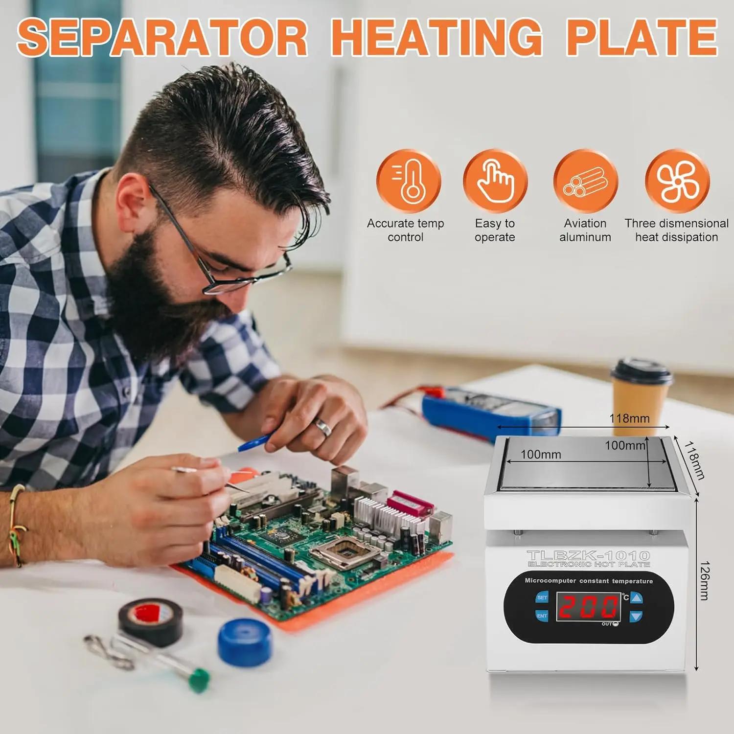 Station de chauffage numérique 350W/500W, plateforme de préchauffage électronique, plaque chauffante