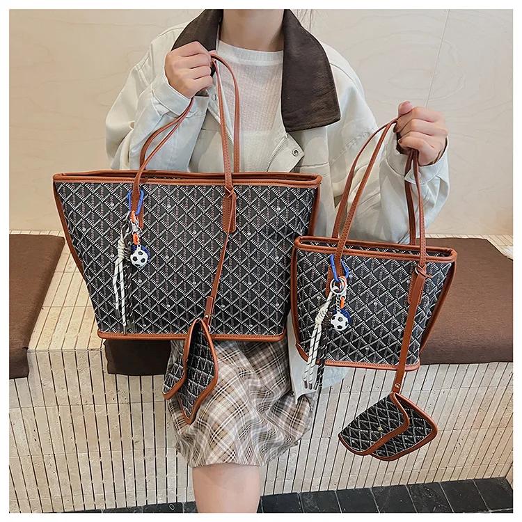 Sac fourre-tout imprimé grande capacité pour femme, sac à bandoulière vintage à lettres, nouveau sac