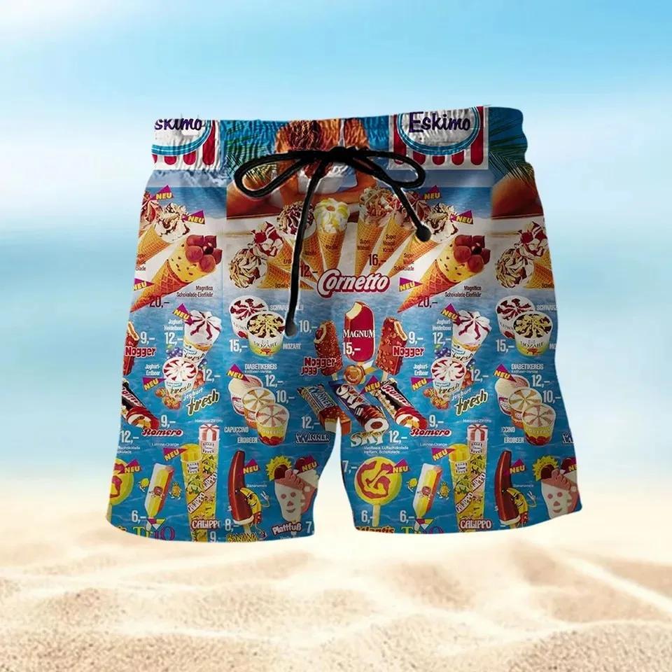 Chemises de crème glacée tendance et Cool, chemise hawaïenne imprimée en 3d pour fête sur la plage,