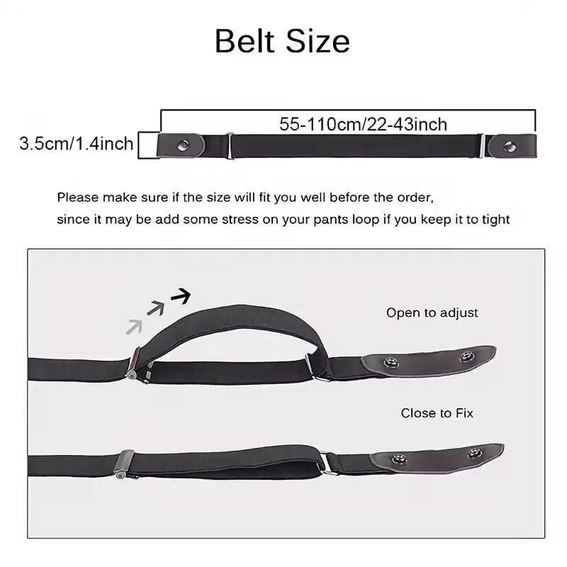 2 pièces ensemble sans boucle ceinture élastique pour femmes hommes unisexe ceinture extensible pour