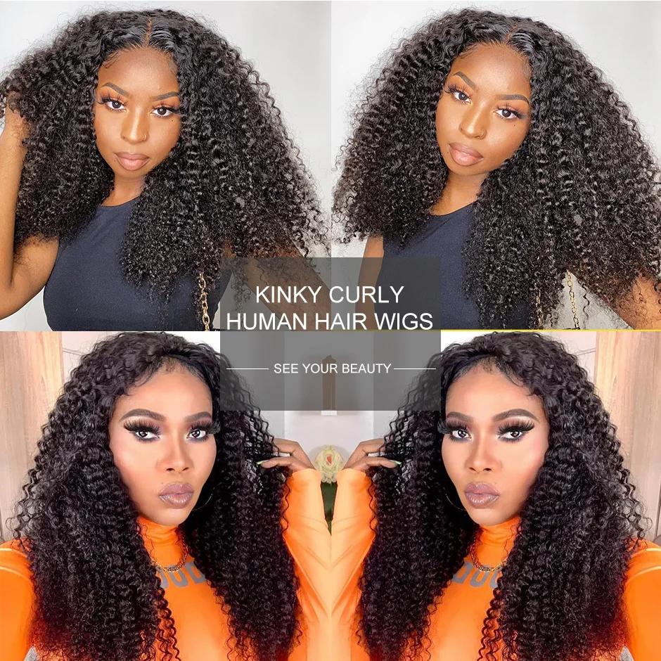 Mèches Mongoles Naturelles Remy Crépues et Bouclées, Extension de Cheveux Humains Afro avec Fermetur