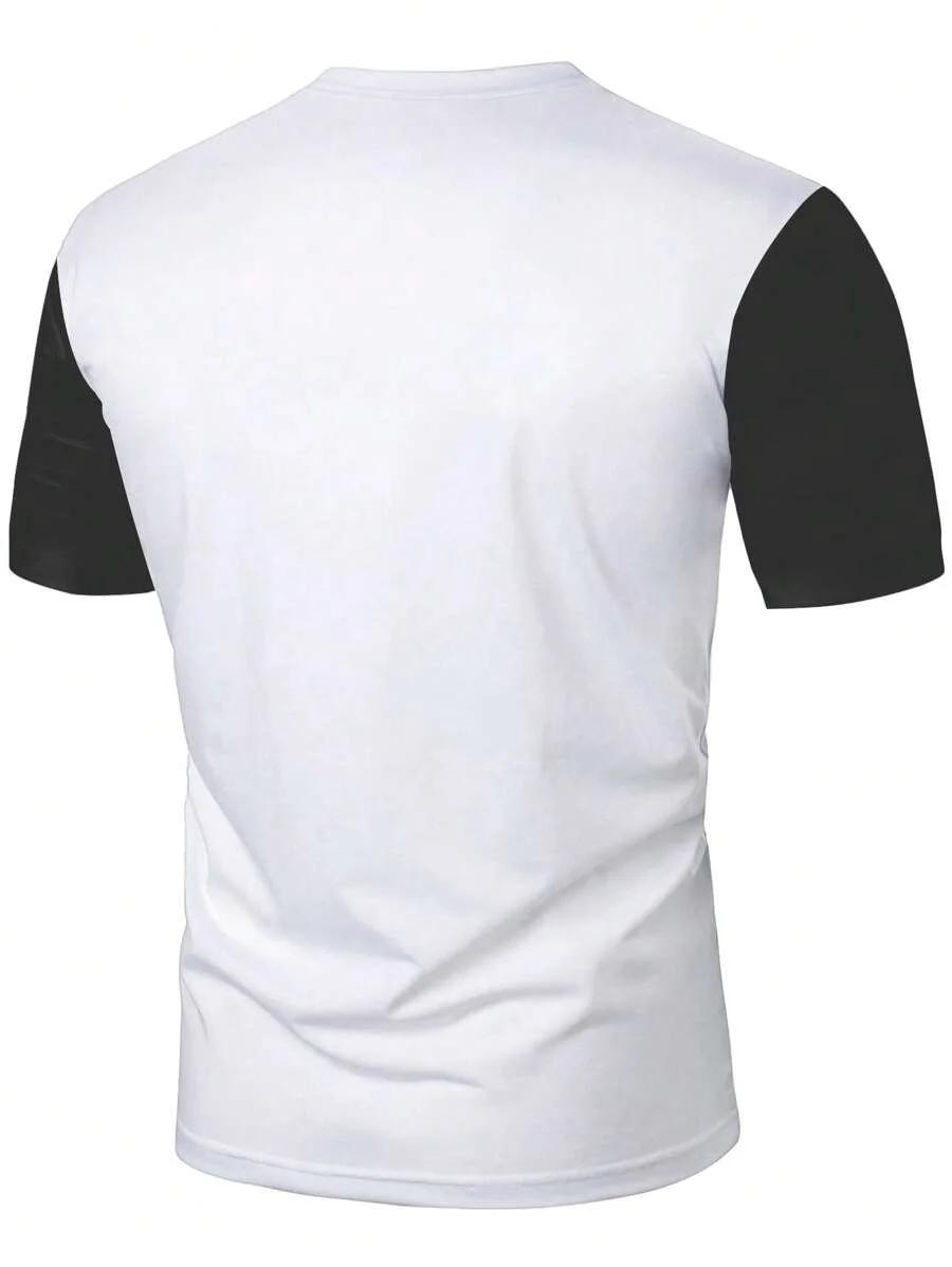 Un T-shirt à manches courtes imprimé à motif personnalisé pour hommes pour un vêtement d'été confort