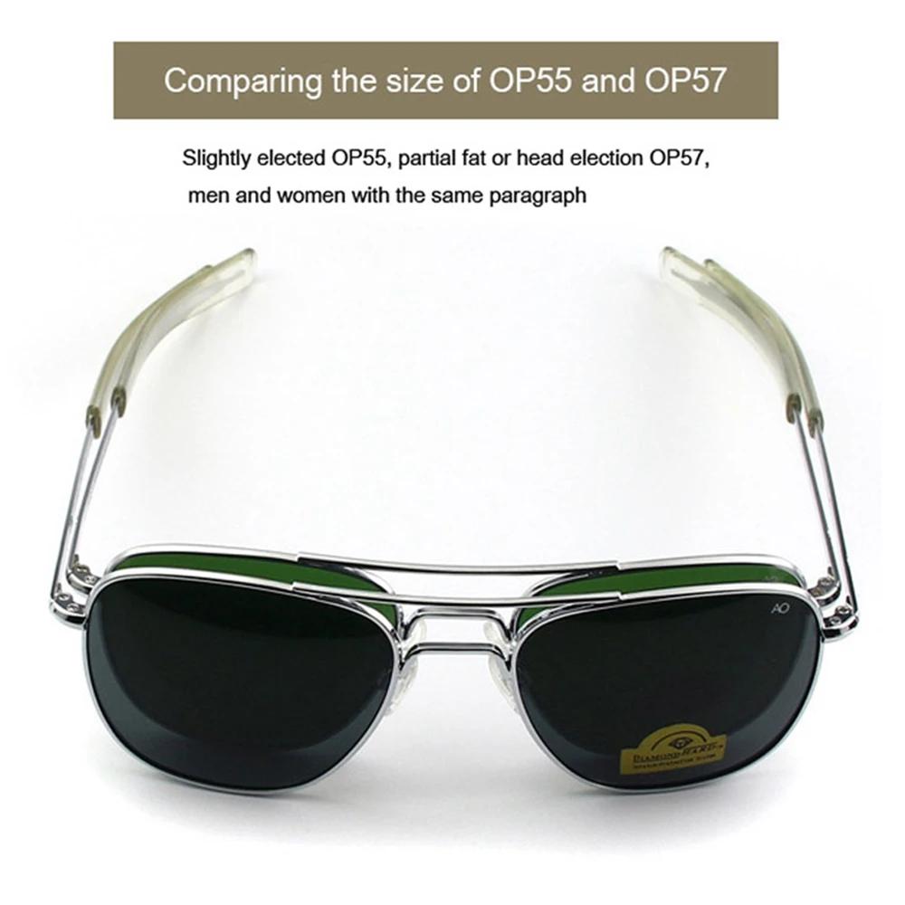 AO-Lunettes de soleil de marque de luxe pour hommes, lunettes de soleil pilote d'aviation militaire