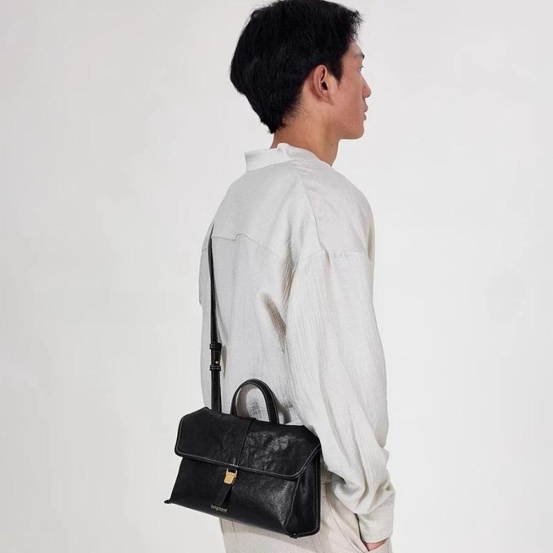 Songmont – petit sac à bandoulière de voyage en cuir de vache tanné végétal, sac à bandoulière