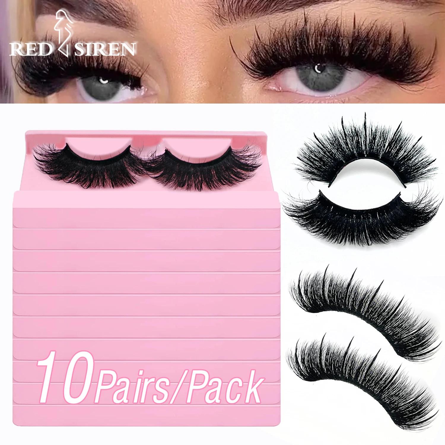 Livraison gratuite 10 paires/pack moelleux vaporeux bande naturelle cils avec pointes en gros en vra