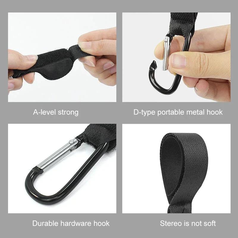 5/2 pièces bébé poussette crochet clip en alliage d'aluminium mousqueton chariot organisateur sac à