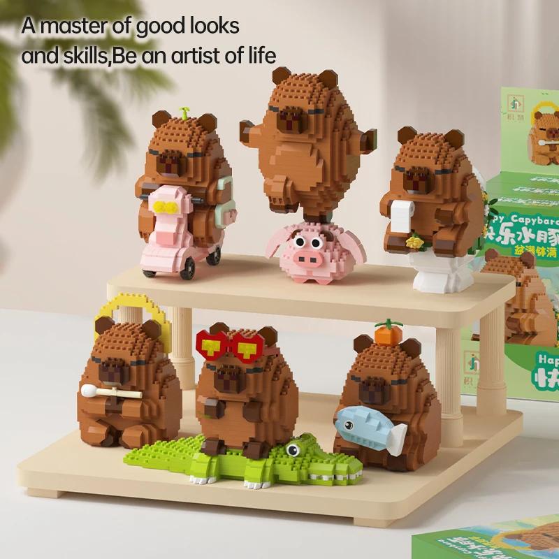 "Ensemble de blocs de construction Capybara-modèle de bricolage de cochon d'inde d'eau mignon | Jo