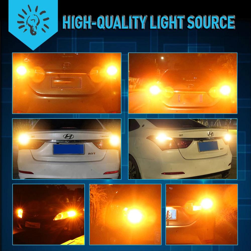 Un paquet NO Hyper Flash 1156 BA15S P21W BAU15S PY21W T20 7440 ampoule Led clignotants ambre Orange