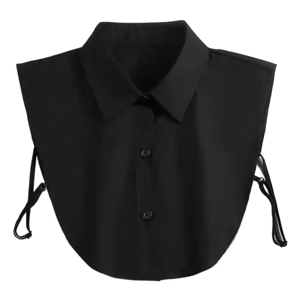 Faux col détachable pour filles, chemises, demi-chemisier, robe baccalauréat, hauts de couleur unie,