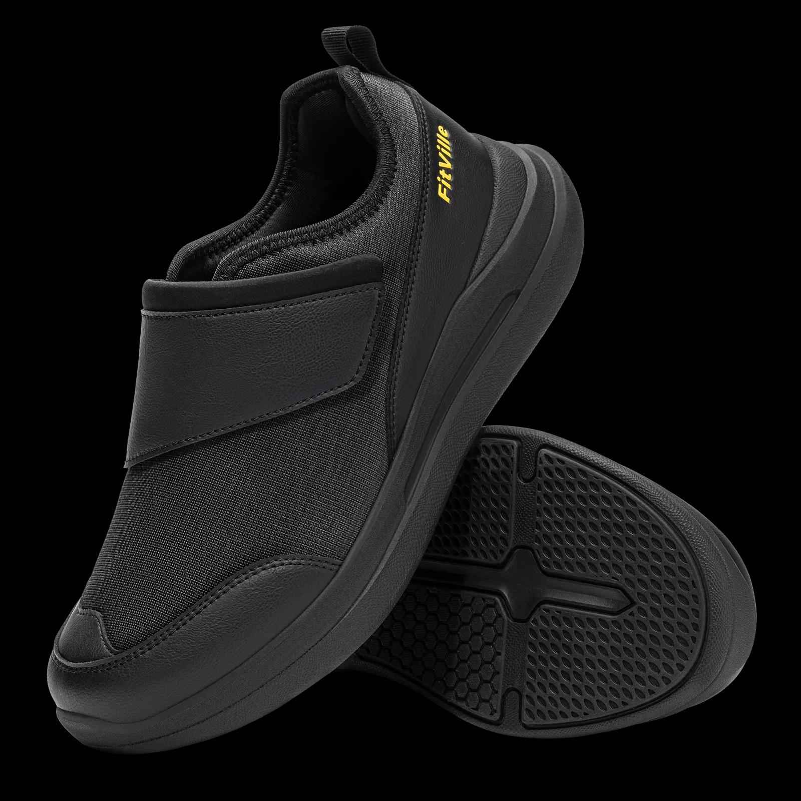 Fitville – chaussures pour diabétiques pour hommes, chaussures de marche larges, antidérapantes, fac