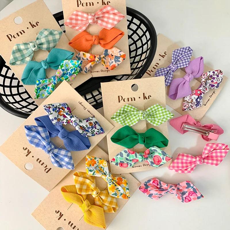 Ensemble d'épingles à cheveux pour bébés filles, nœuds mignons, frange florale à carreaux, pince à c