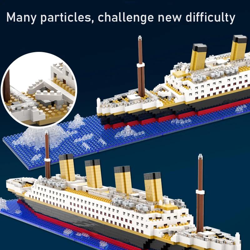 Kit de modèle de brique de soleil de croisière de puzzle de Titanic pour garçon et fille, jouet d'as