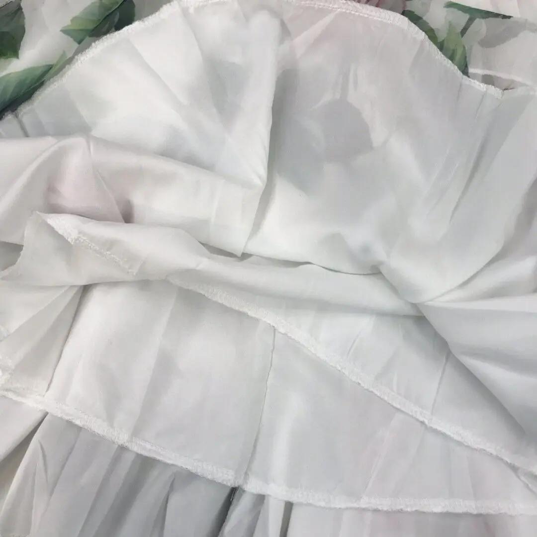 Robe de princesse à fleurs en soie pour enfants, robe de grande fille avec étiquette, simulation de