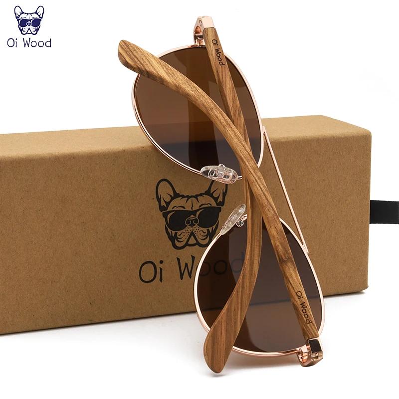 Oi bois lunettes de soleil pilote lunettes de soleil hommes femmes lunettes polarisées bleu Uv400 le
