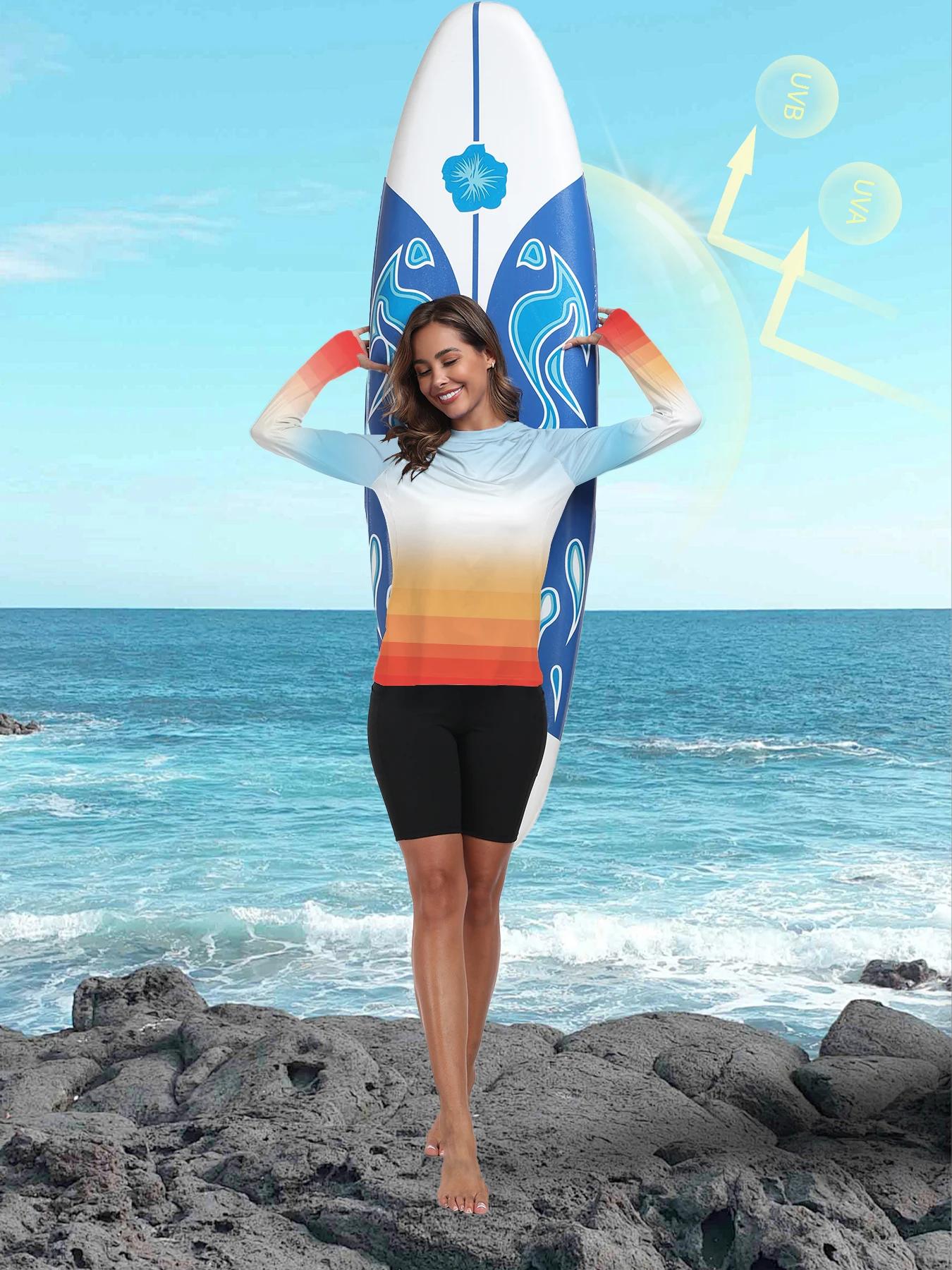 Chemises Solaires à Manches sulfpour Femme, Protection UV, Rash Guard, observateur, vaccage Rapide,