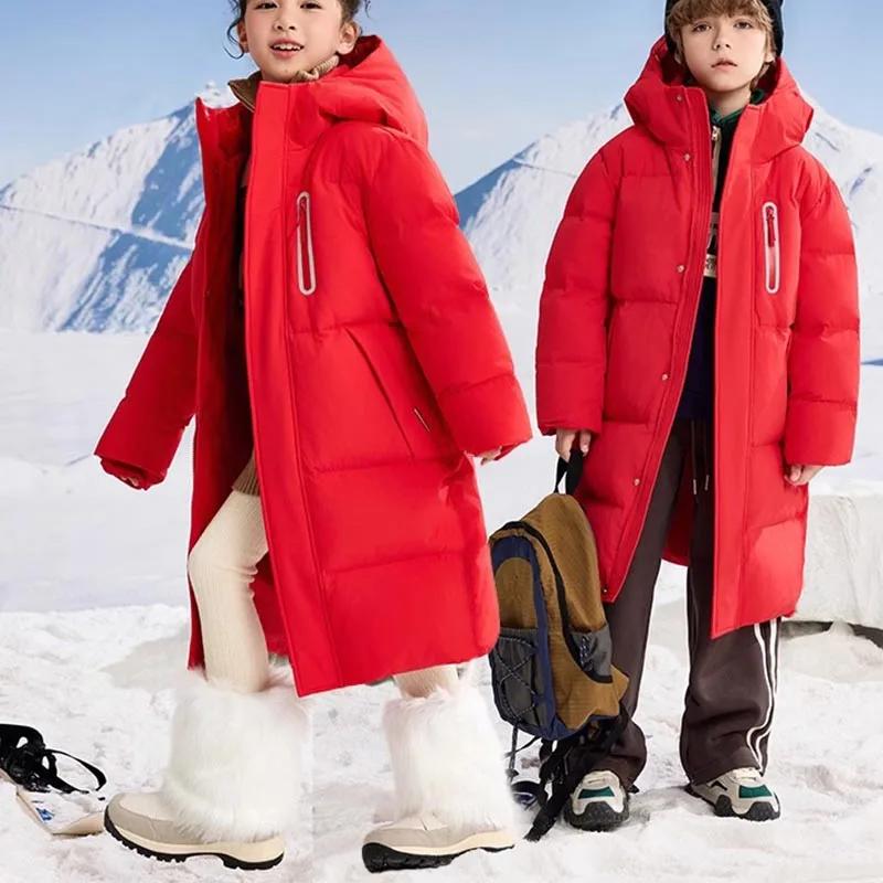 Enfants hiver doudoune pour garçon fille à capuche imperméable épais chaud adolescente doudoune 5-14