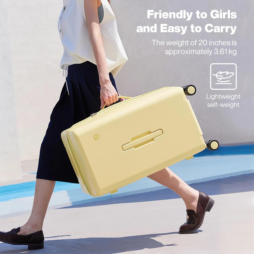 Valise de voyage Mixi Trunk Luggage, taille moyenne, rigide en polycarbonate, avec roulettes pivotan