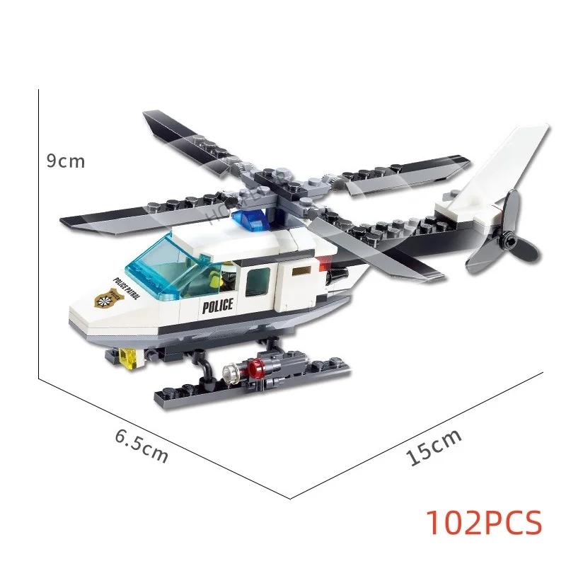 Super Police avion de ville hélicoptère à double Rotor voiture célèbre SWAT blocs de construction br