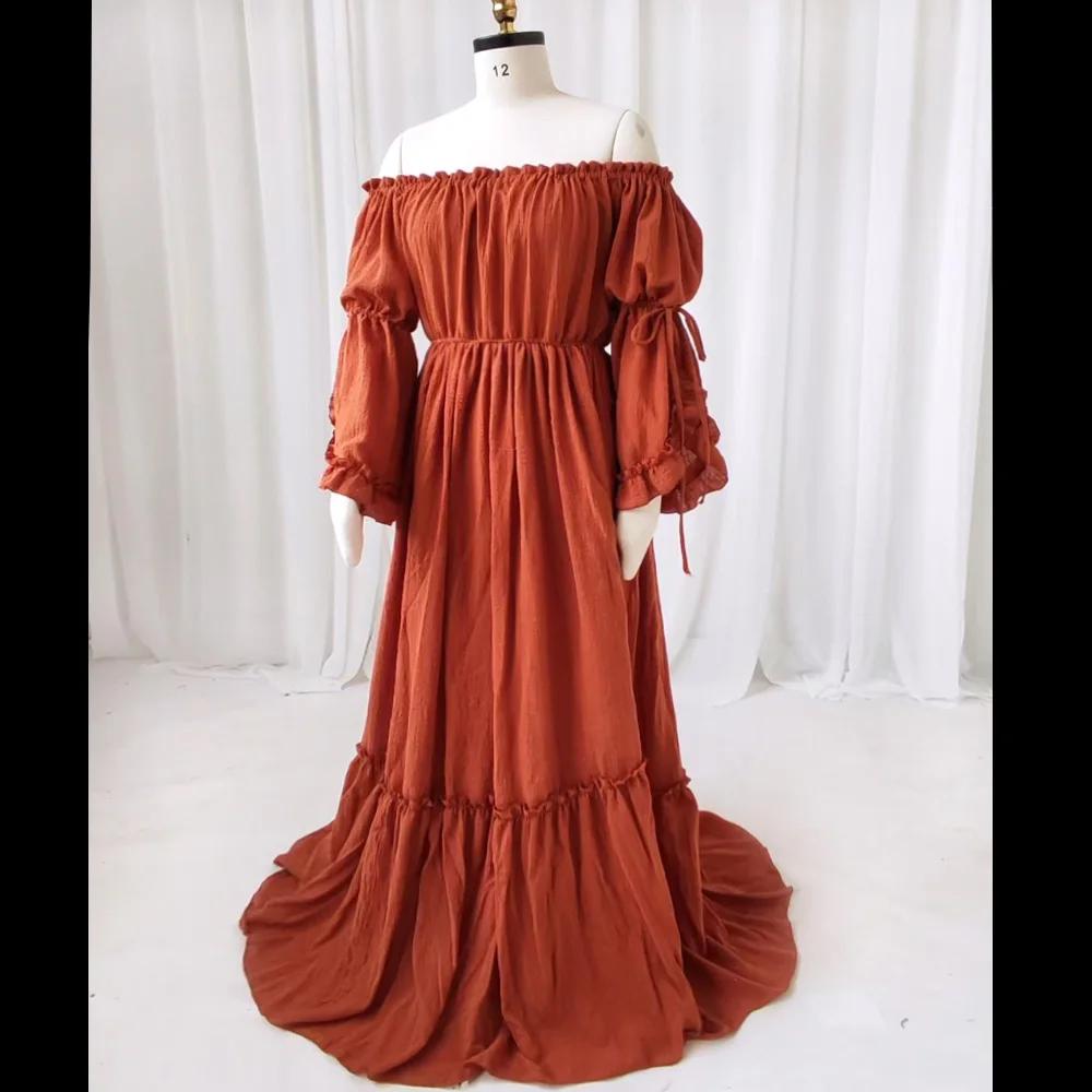 Robe de Femme Enceinte Style Boho, Confortable, Lin, Coton, Dentelle, Manches sulf, Tenue de Photogr