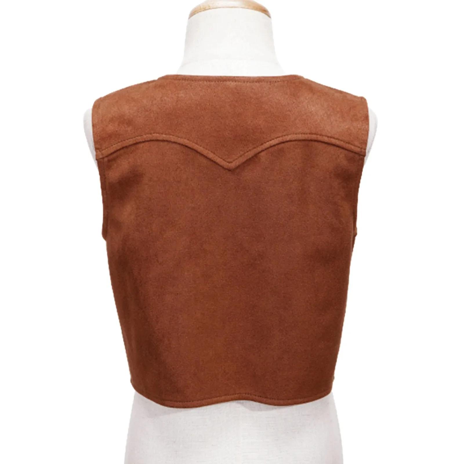 Costume de performance de cosplay de cow-boy occidental pour enfants, décor à franges, gilet en émai