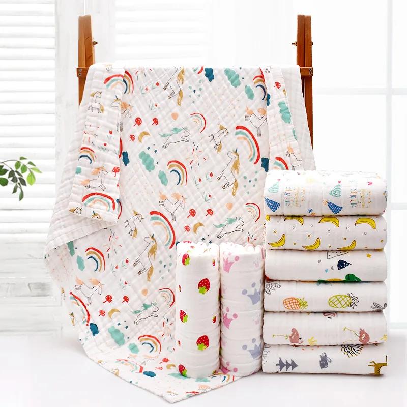 Gant de toilette en gaze à 4 couches pour bébé, serviette de bain pour nouveau-né, peignoir en coton