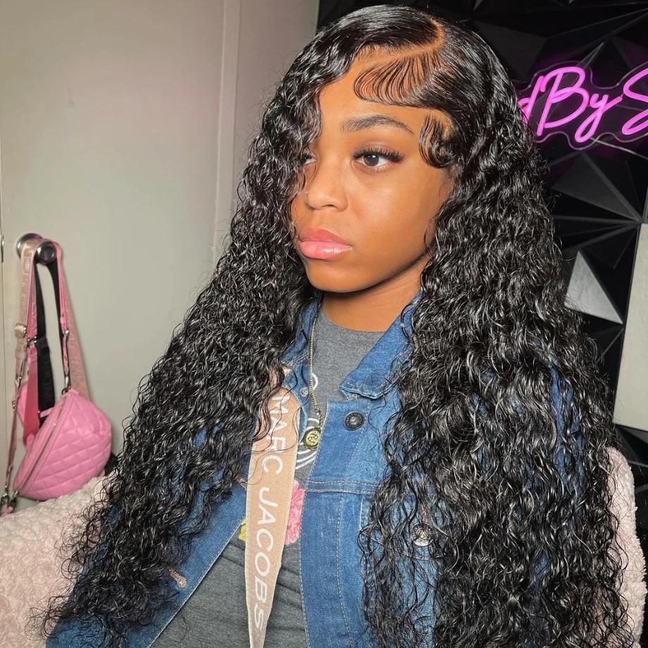 Perruque Lace Front Wig naturelle bouclée, Deep Wave, HD, 13x6, 13x4, 30 pouces