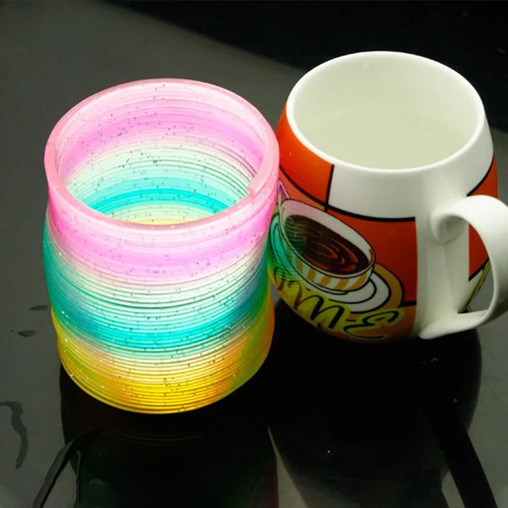 Jouets à rebond magique de couleur, jeux de société pour enfants, anneau magique Anti-stress, arc-en
