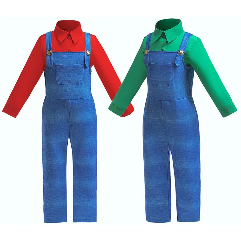 Ensemble de costumes 2 pièces pour frères et sœurs, nouveau film Super bro, déguisement de cosplay,