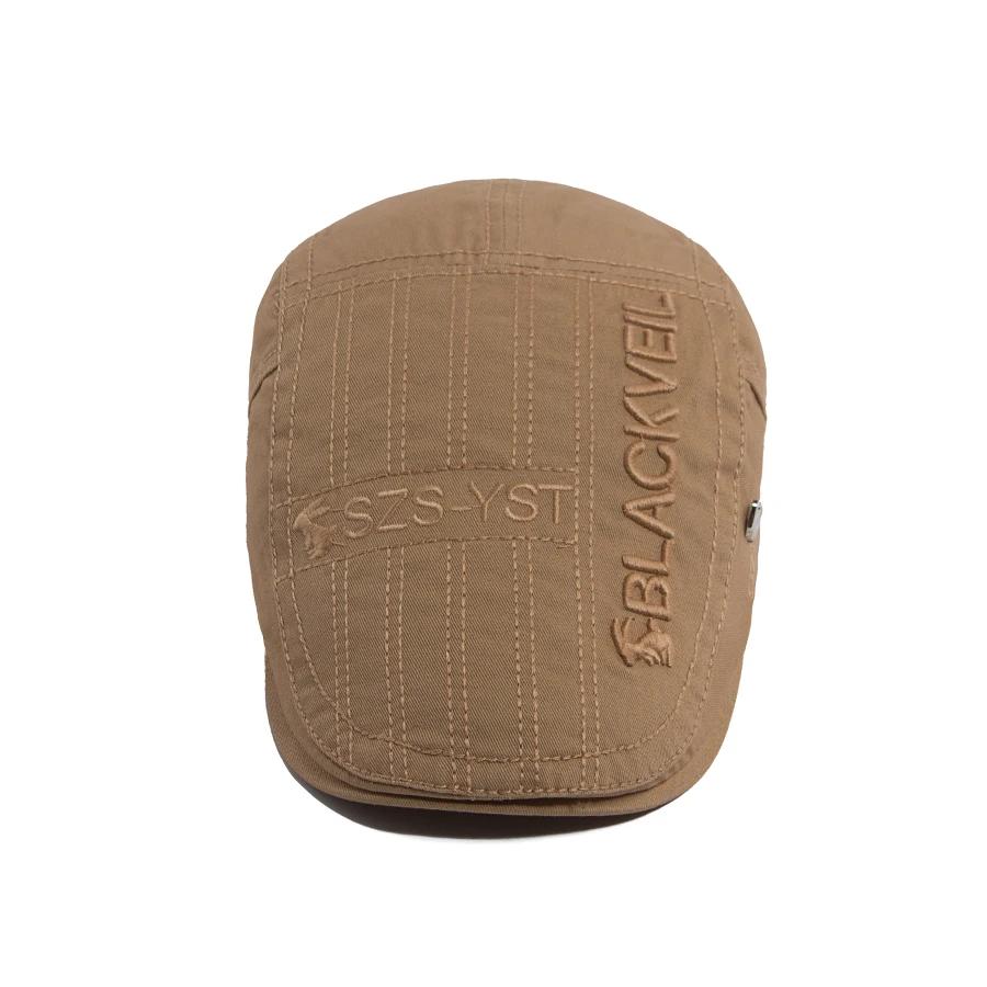 Béret pour hommes, casquette plate brodée de lapin, visière de printemps et d'été pour hommes, casqu