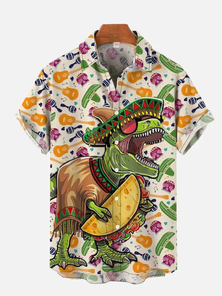 Chemises hawaïennes pour hommes, à la mode, Style mexicain, Graffiti coloré, affiche d'art imprimée,