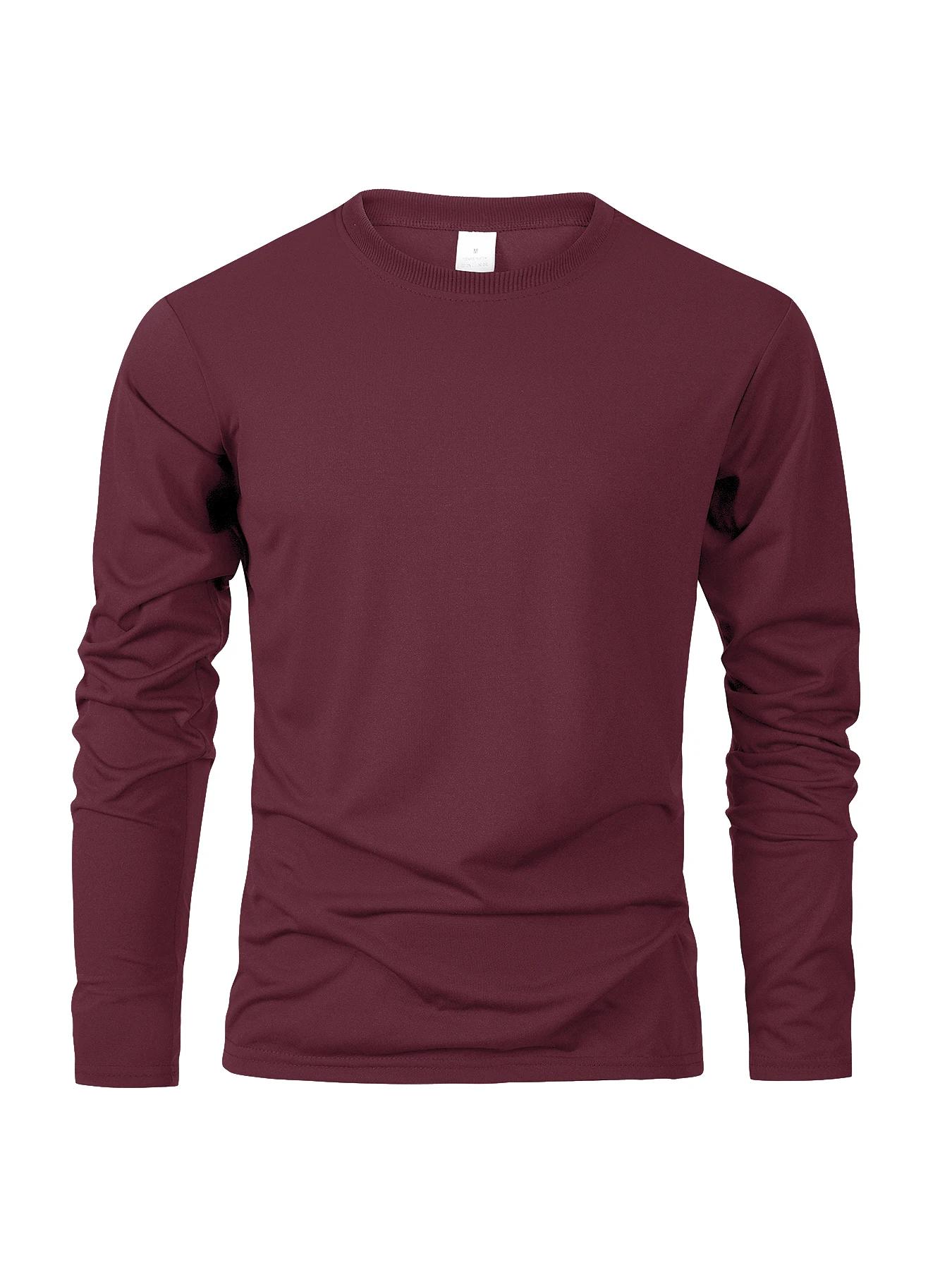 T-shirts à manches longues pour hommes T-shirts décontractés à col rond évacuant l'humidité hauts po