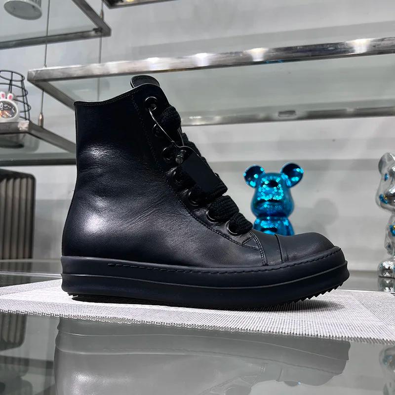 Haut Jumbo à lacets ligne principale semelle épaisse rouge concepteur luxe Sneaker en cuir Ro noir h