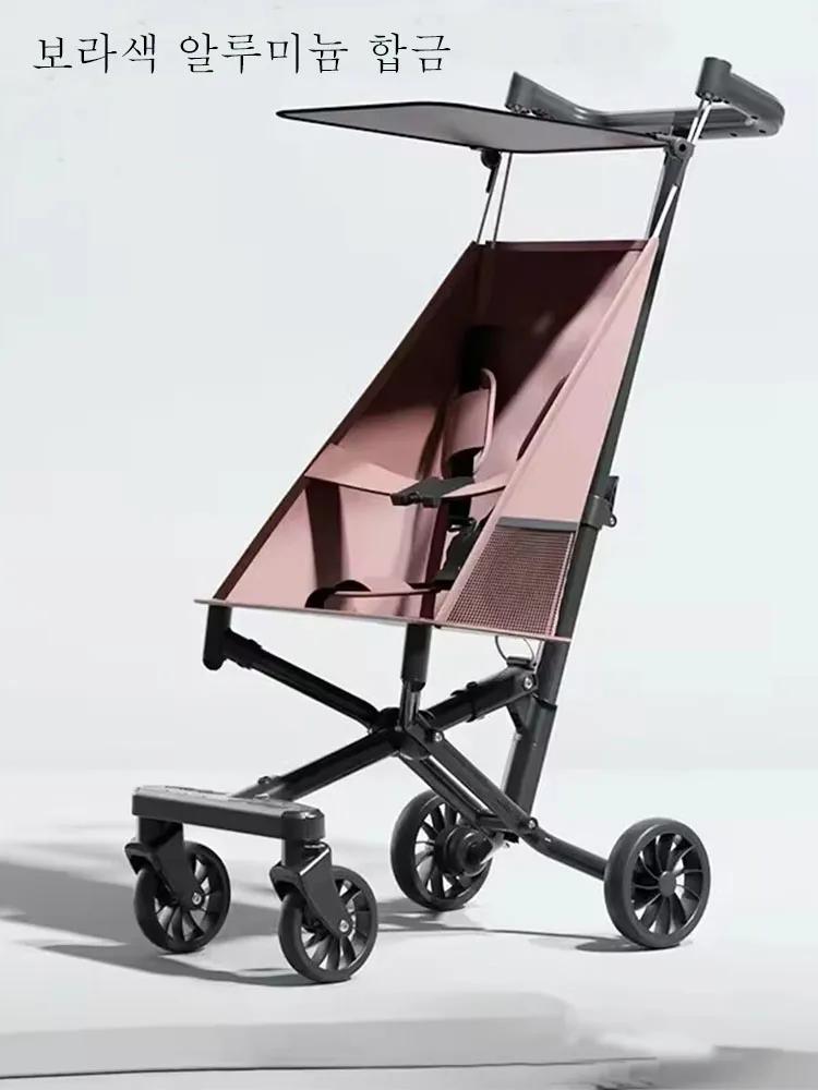 Poussette bébé pliable en un clic, légère, Portable, voiture pour bébé avec ceinture de sécurité, ch