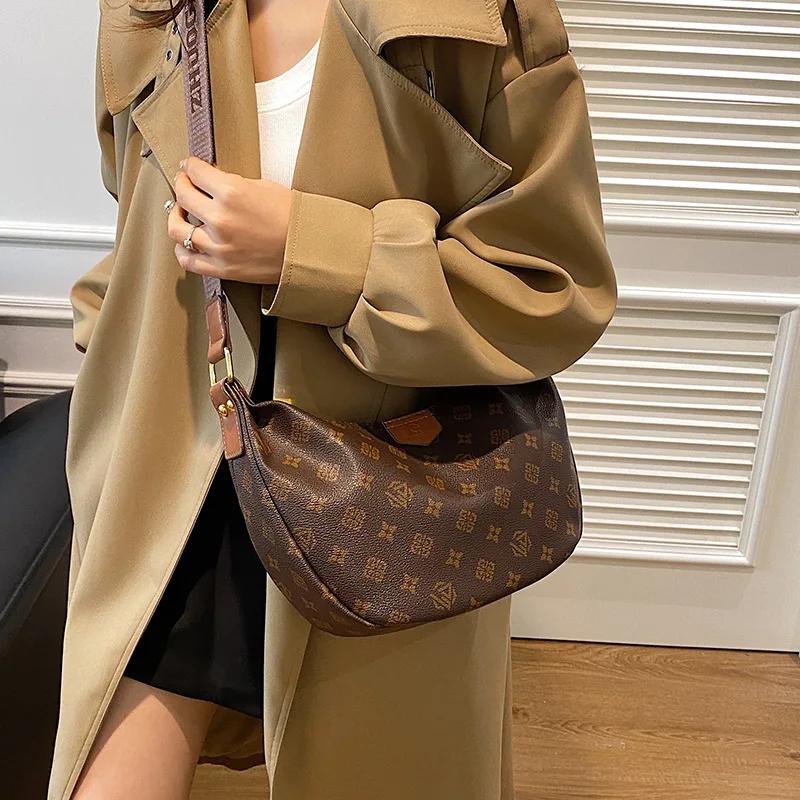 Jiaozi – sac transfrontalier rétro bloc de couleur, nouvelle mode, sac croissant de grande capacité,