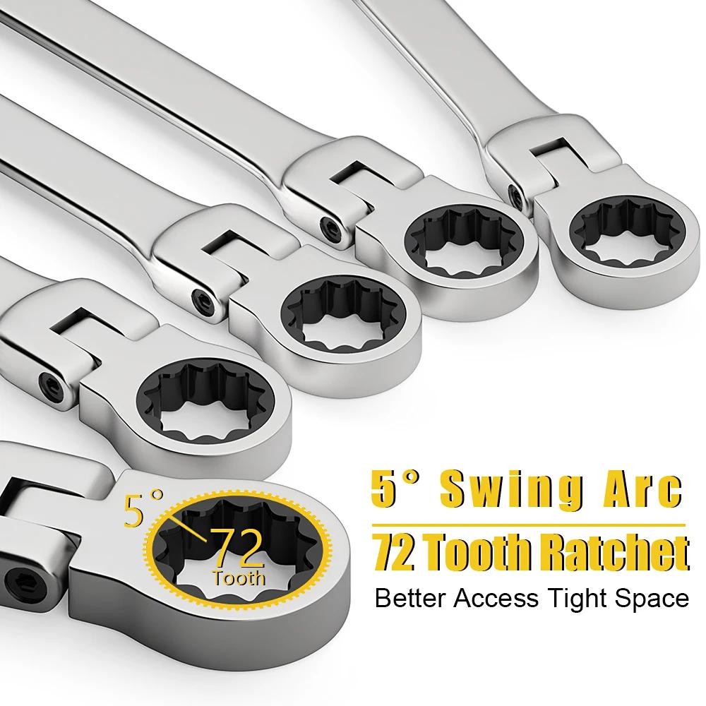 Ensemble de cliquet à tête MeaccelerFlex, acier au chrome vanadium Spblown avec sac, 6-23mm