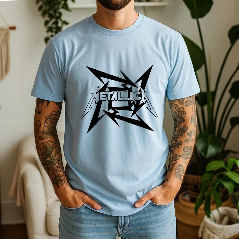 T-shirt Metallica 100% coton, style rock punk heavy metal, coupe ample, respirant, manches courtes