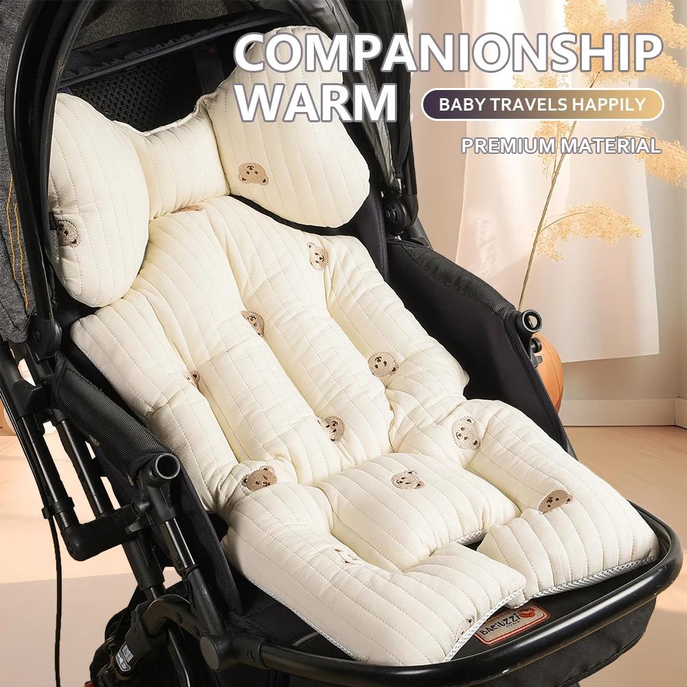 Coussins de siège de poussette pour bébé, chauds, en coton épais, pour enfant, universels, quatre sa