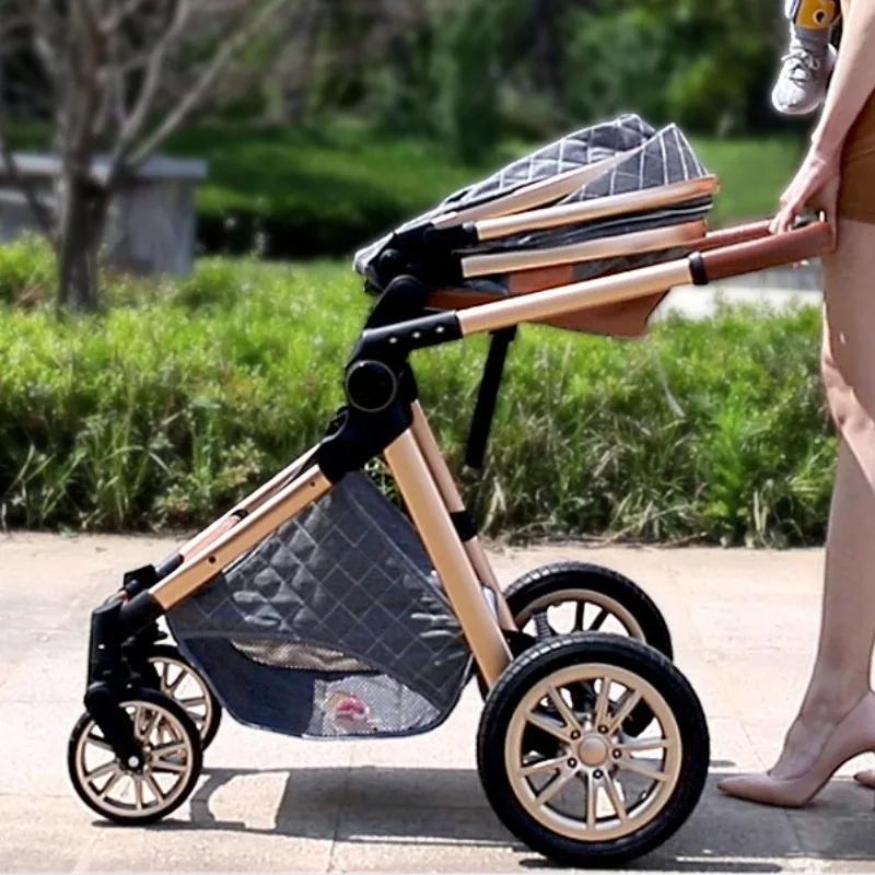 Poussette de bébé 3 en 1, nacelle réglable, sièges auto pour nourrissons, pliable léger, absorbant l