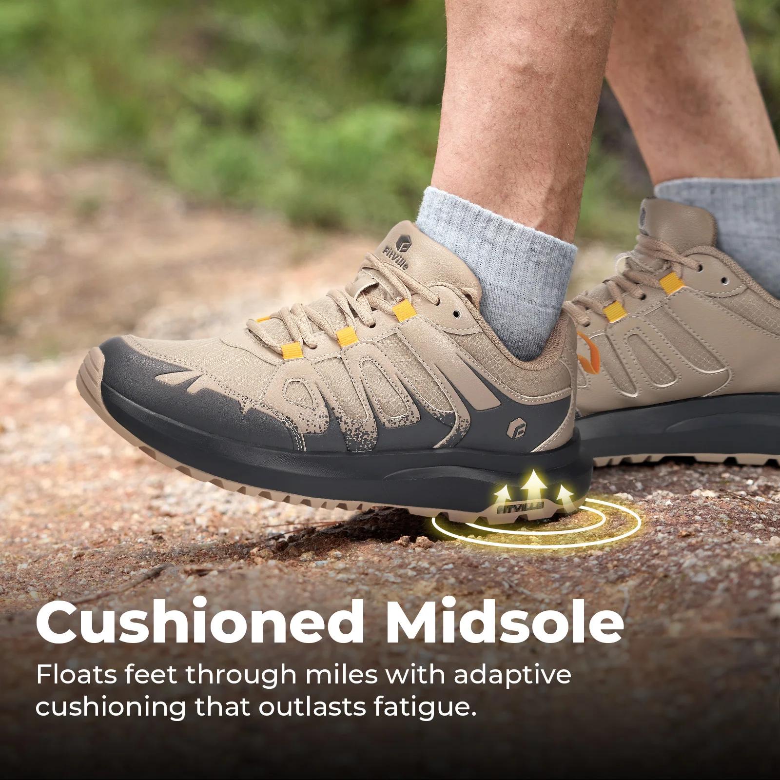 Chaussures de randonnée Fittington imperméables pour hommes, baskets larges, amortissantes, pour la