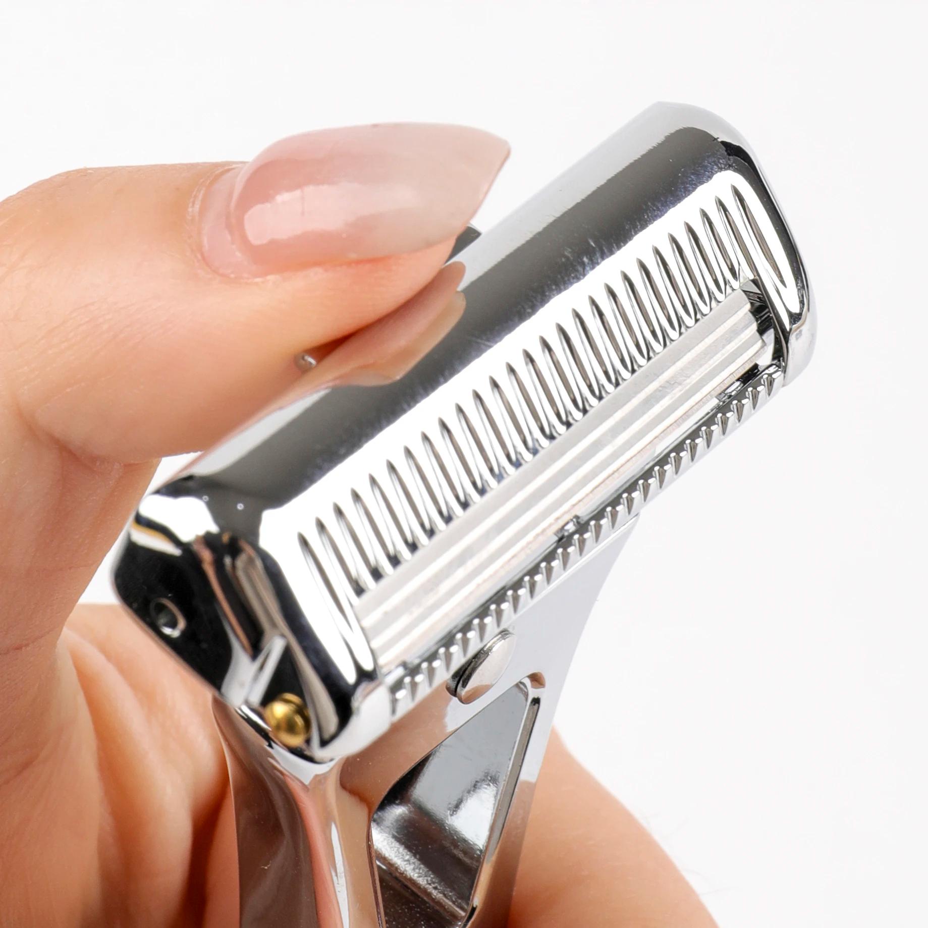Rasoir manuel Chaoke à 4 lames, rasoir à raser tout en métal pour hommes, rasoir à barbe vintage