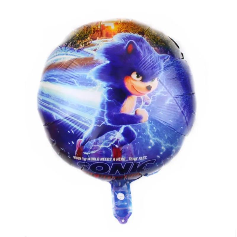 Ballon hérisson à paillettes bleues, dessin animé, jeu sonique, décoration de fête d'anniversaire, r