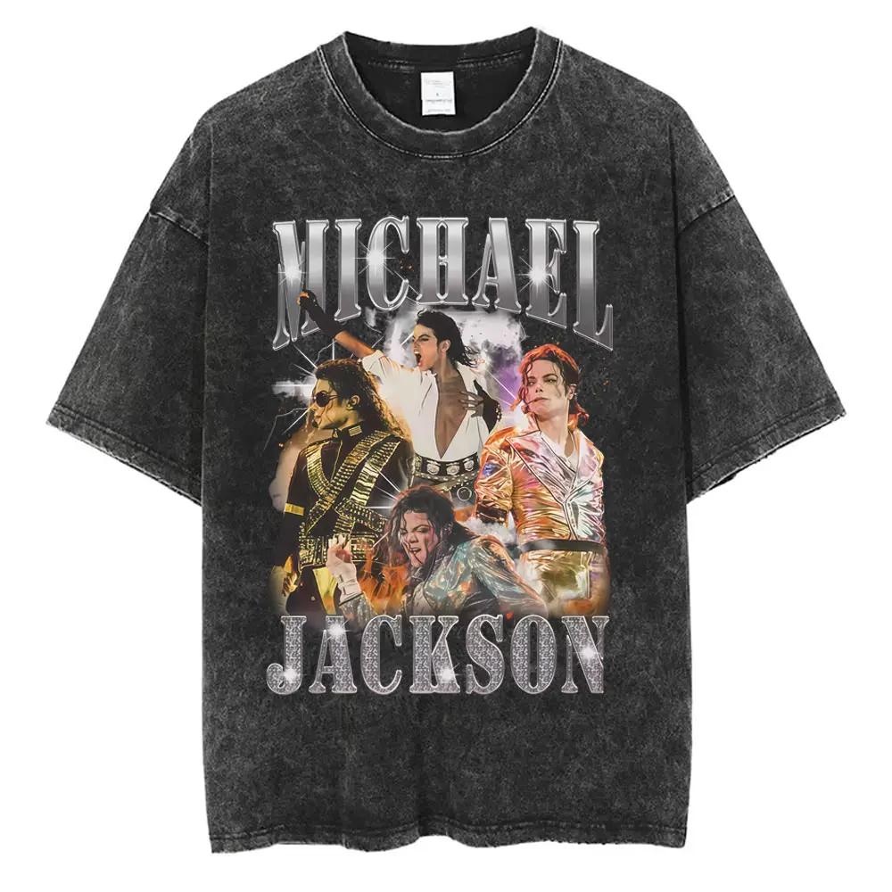 Classique Michael Jackson roi du Pop lavé Vintage T-shirt hommes femmes mode rétro Rock T-shirts hom